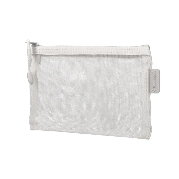Liderpapel Bolsa Zipper Bag Poliester Transpirable Multiusos Cierre Cremallera DIN A6 Blanco 2