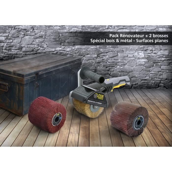 FARTOOLS Pack 615125: Renovador REX120C + cepillo de solapa y cepillo de fibras sintéticas - Madera especial y metal - Superficies planas 5 FARTOOLS Pack 615125: Renovador REX120C + cepillo de solapa y cepillo de fibras sintéticas - Madera especial y metal - Superficies planas 5