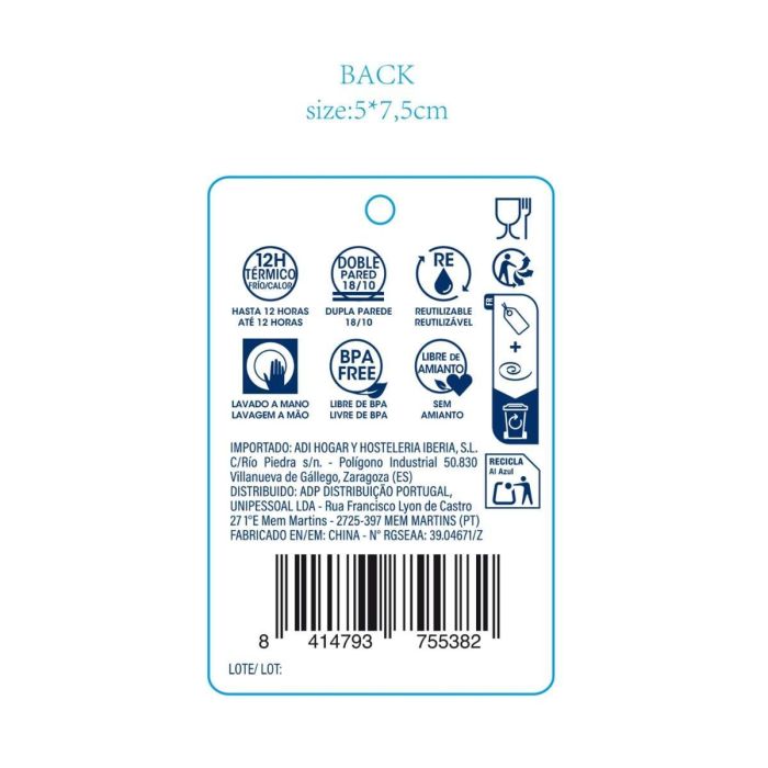 Botella Térmica Dream Quid 500 mL (12 Unidades) 2 Botella Térmica Dream Quid 500 mL (12 Unidades) 2