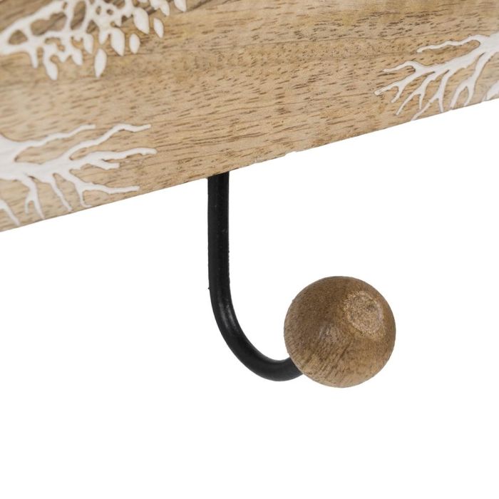 Percha Blanco-Natural Madera de Mango 38 X 5 X 18 cm