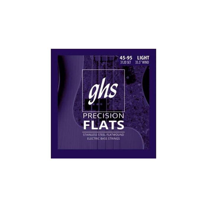 GHS Juego Cuerdas Bajo Precision Flats Medium Light 45-95