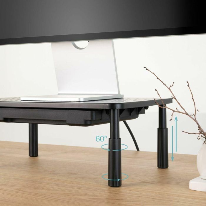 TooQ TQMR087 Soporte Elevador Multiusos para Monitor y Portátil con Cajón Negro Ergonómico Altura Ajustable hasta 20kg 11 TooQ TQMR087 Soporte Elevador Multiusos para Monitor y Portátil con Cajón Negro Ergonómico Altura Ajustable hasta 20kg 11