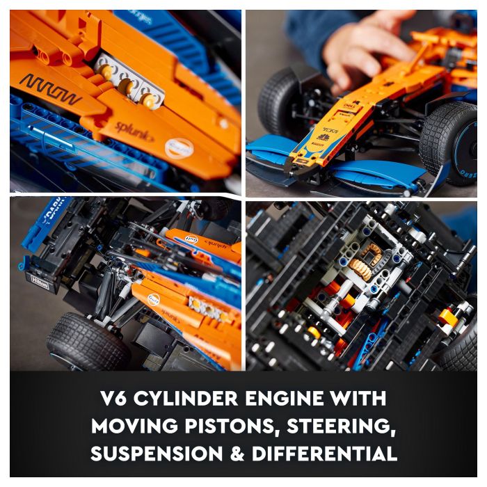 Lego 42141 Technic The McLaren Formula 1 2022 Race Car, modelo a escala F1, kit de construcción para adultos