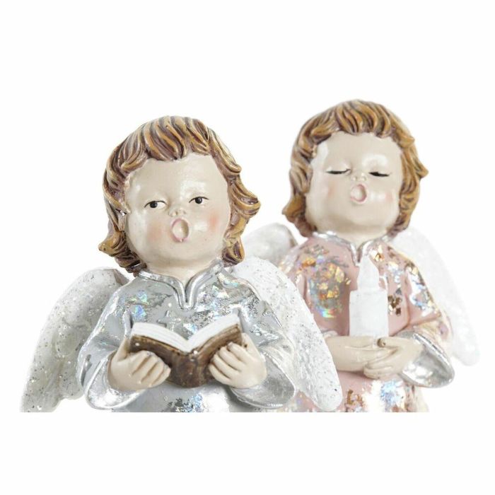 Figura Navidad Fantasia DKD Home Decor Rosa Plateado 5 x 13 x 7 cm (2 Unidades) 1 Figura Navidad Fantasia DKD Home Decor Rosa Plateado 5 x 13 x 7 cm (2 Unidades) 1