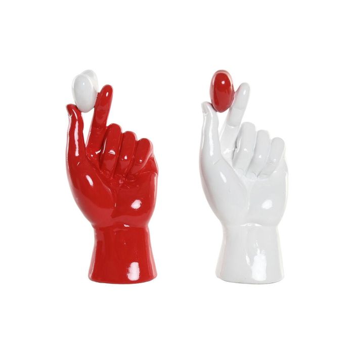 DKD Home Decor Figura Decoración Moderna Mano Corazón Resina Blanco Rojo 8.5x26x12 cm (2 Unidades) 3 DKD Home Decor Figura Decoración Moderna Mano Corazón Resina Blanco Rojo 8.5x26x12 cm (2 Unidades) 3