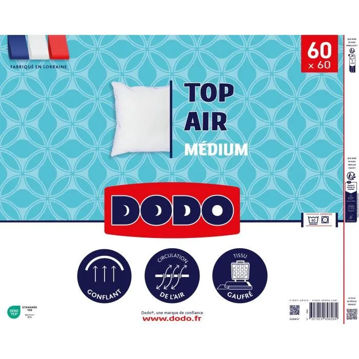 Dodo Almohada MEDIANO TOP AIR DOD3307419698284 60 x 60 cm Blanco 1