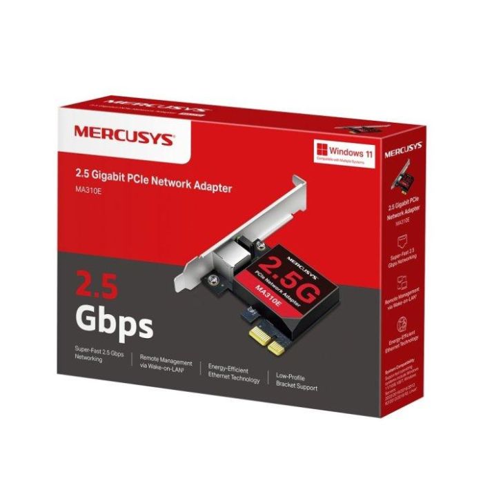 Mercusys MA310E Tarjeta Red PCIe 2.5Gbps RJ45 2.5GBASE-T 10/100/1000/2500Mbps 1