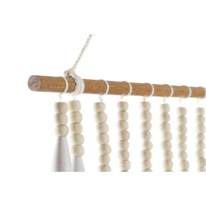 DKD Home Decor Colgante Decorativo Boho Crema y Verde Menta, Madera y Algodón, 62x35cm, Set de 4 Unidades Surtidas 1