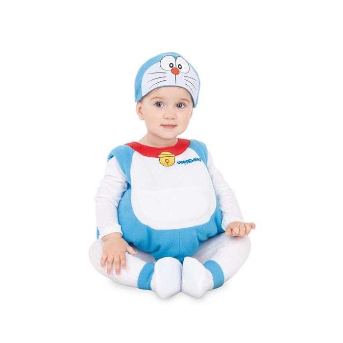 Disfraz baby doraemon gorro, vestido cola y patucos talla 7-12 m Disfraz baby doraemon gorro, vestido cola y patucos talla 7-12 m