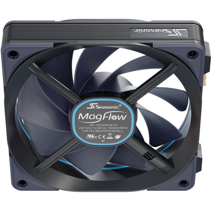 Seasonic MagFlow 1225PWM Ventilador 120mm 600-2000 RPM Kit de 1 Ventilador para Carcasa de PC Negro 1