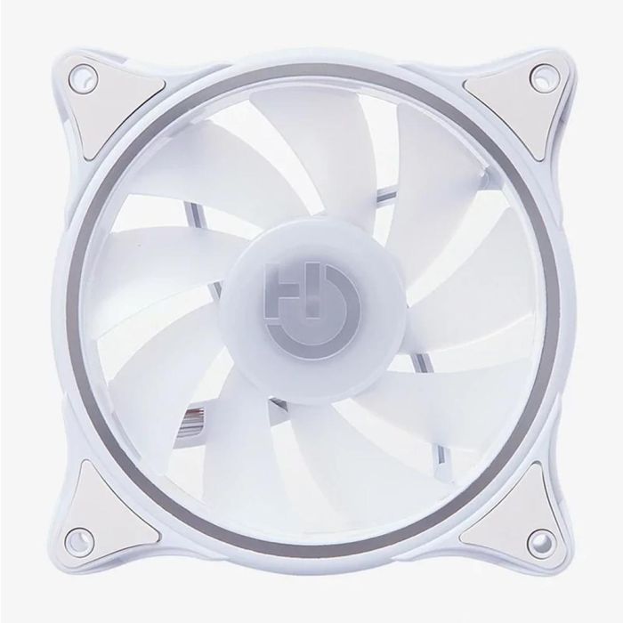 Hiditec VGCH10009 Ventilador N18 ARGB 120mm Blanco con Aspas Translúcidas, 19.5 dBA Silencioso y Almohadillas Antivibración 2