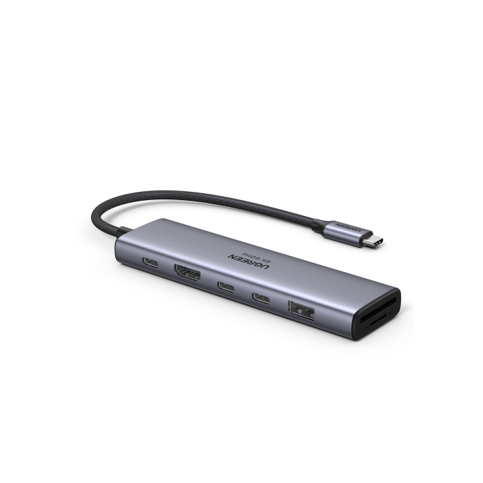 Ugreen 45521 REVODOK 7-EN-1 Hub USB C Multipuerto HDMI 4K@60Hz 10Gbps PD 100W Dock Acoplamiento Gris 1