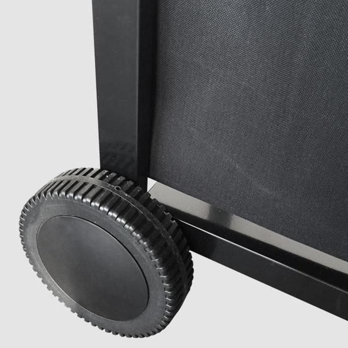 Garden Max GAR3326880018384 Plancha Mérida Acero Esmaltado 75x35 cm con Carro y 4 Luces Negra 2