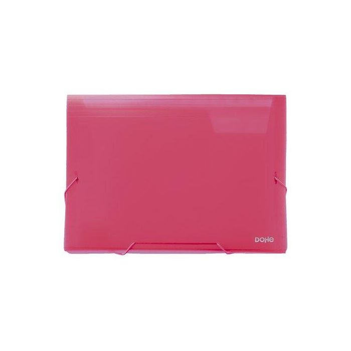 DOHE Clasificador acordeon PP A4 traslucido rojo