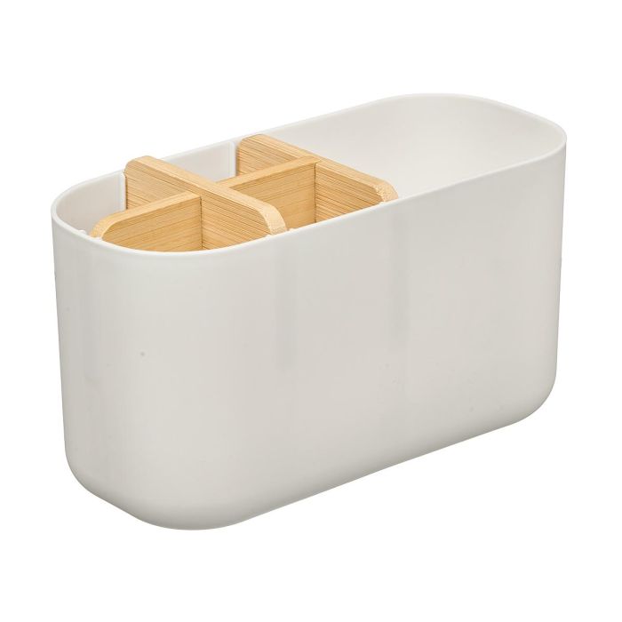 Organizador Plastico Bambu 5 Huecos Blanco Berilo 17x10x8cm (Set de 24) 1