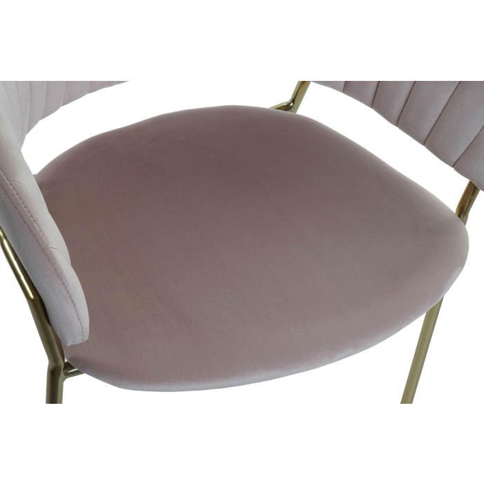 DKD Home Decor Silla Rosa Palo Dorado 53 x 73 x 58 cm (2 Unidades) 1