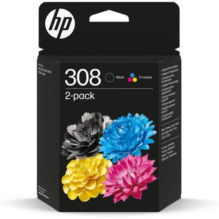 HP Tinta Pack Negro + Tricolor para Envy Series 6110, 6120, 6130, 6520, 6530 - Nº 308