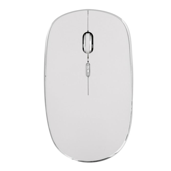 TNB RUBBY - Ratón óptico inalámbrico silencioso 1600 dpi - blanco/plateado