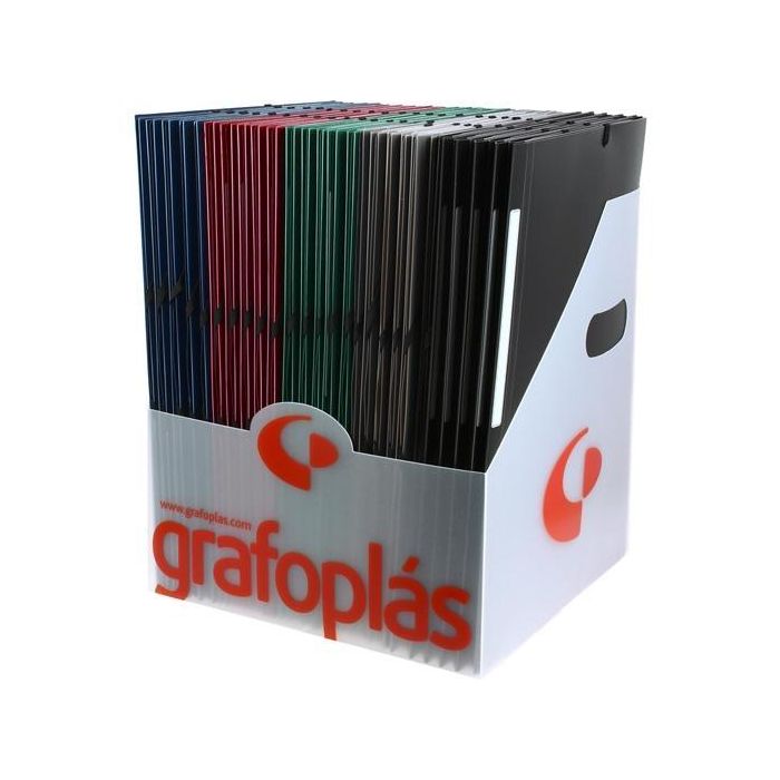 Grafoplás Carpeta Con Gomas Poligraf 3 Solapas Folio Pp Opaco C-Surtidos Expositor 50 Ud