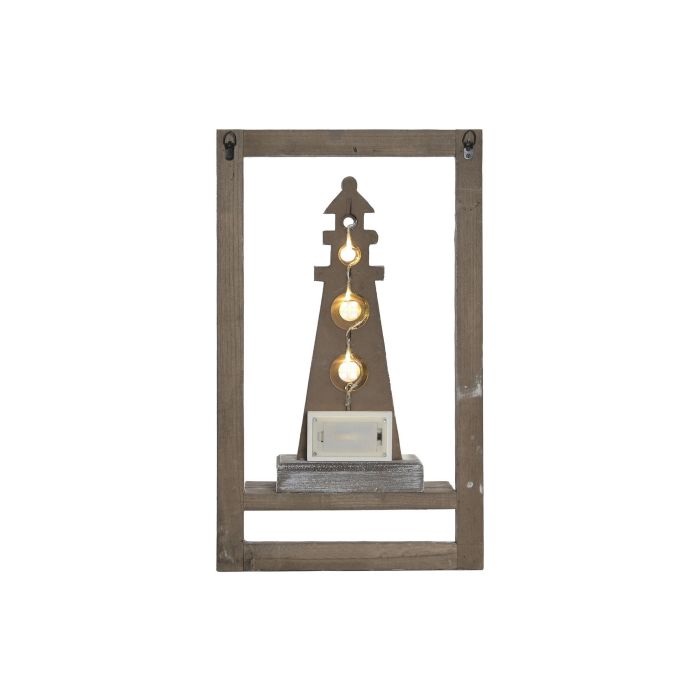 DKD Home Decor Decoración de Pared Atlantico Azul Blanco 8 x 50 x 30 cm (2 Unidades) Led Mdf