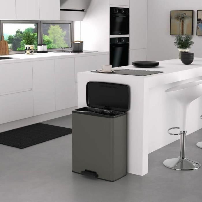 Curver CUR3253921128002 Cubo de Basura Rectangular Deco Bin Gran Capacidad 65L Antracita 49x32x61 cm 2 Curver CUR3253921128002 Cubo de Basura Rectangular Deco Bin Gran Capacidad 65L Antracita 49x32x61 cm 2