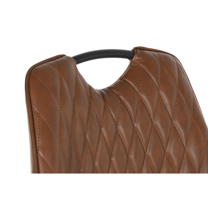 DKD Home Decor Silla Moderno Camel Negro Metal Poliester 58 x 88.5 x 48 cm (4 Unidades) 2