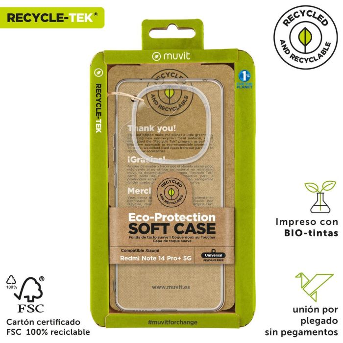 Funda para Móvil Muvit Xiaomi Redmi Note 14 Pro+ 5G Transparente 6