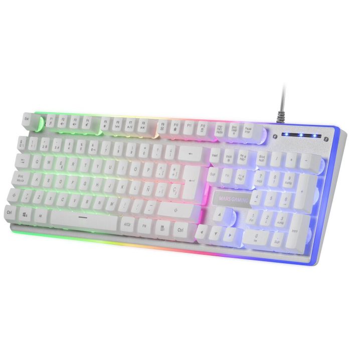 Teclado Mars Gaming MK220 RGB Blanco Qwerty Español 2