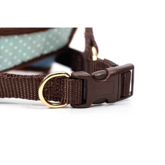 Gloria Petral para Perro Puntos Verde Talla L - Cuello 33-44 cm, Ajuste Velcro y Cierre Rápido de Seguridad, Malla Transpirable Acolchada 4