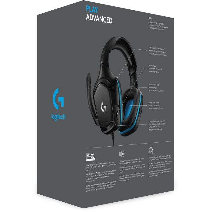 Logitech G432 Auriculares Gaming Cableados con Micrófono Sonido Envolvente DTS Headphone:X 2.0 Transductores 50mm USB Jack 3.5mm Negros 7 Logitech G432 Auriculares Gaming Cableados con Micrófono Sonido Envolvente DTS Headphone:X 2.0 Transductores 50mm USB Jack 3.5mm Negros 7