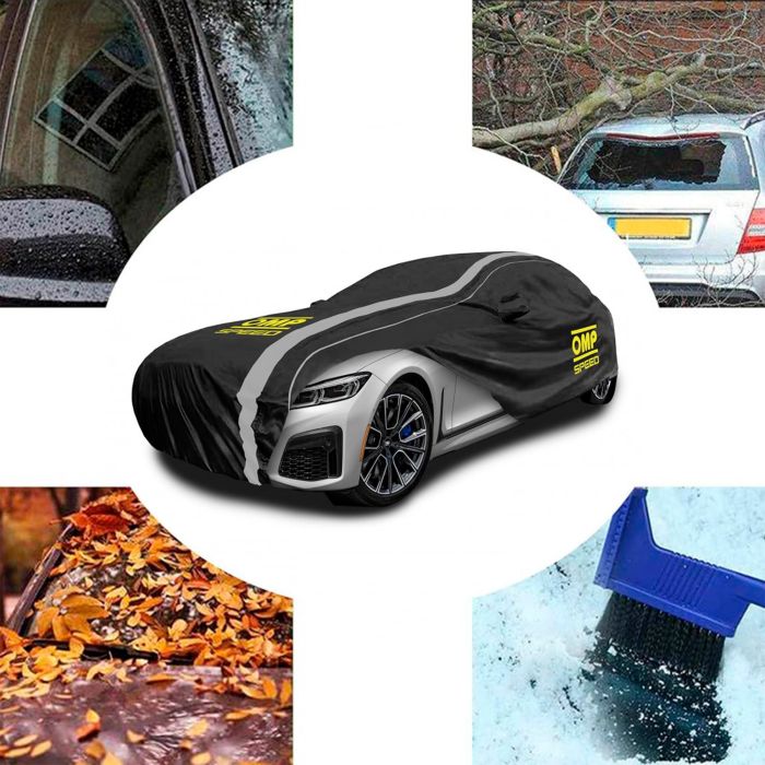 Omp Speed Funda Cubre Coche Exterior-Interior, Impermeable, 3 Capas, Talla S, 406 X 165 X 120 cm OMPS18010419 4 Omp Speed Funda Cubre Coche Exterior-Interior, Impermeable, 3 Capas, Talla S, 406 X 165 X 120 cm OMPS18010419 4