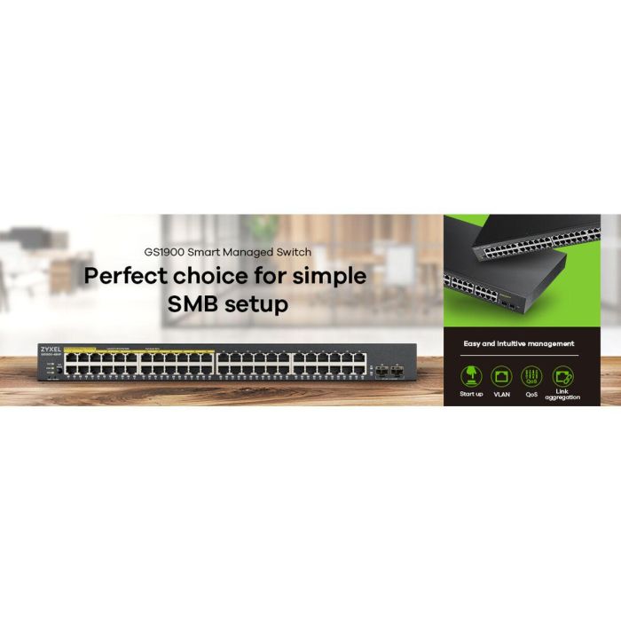 Zyxel GS1900-48-EU0102F switch L2 Gigabit Ethernet (10/100/1000) Negro 15 Zyxel GS1900-48-EU0102F switch L2 Gigabit Ethernet (10/100/1000) Negro 15