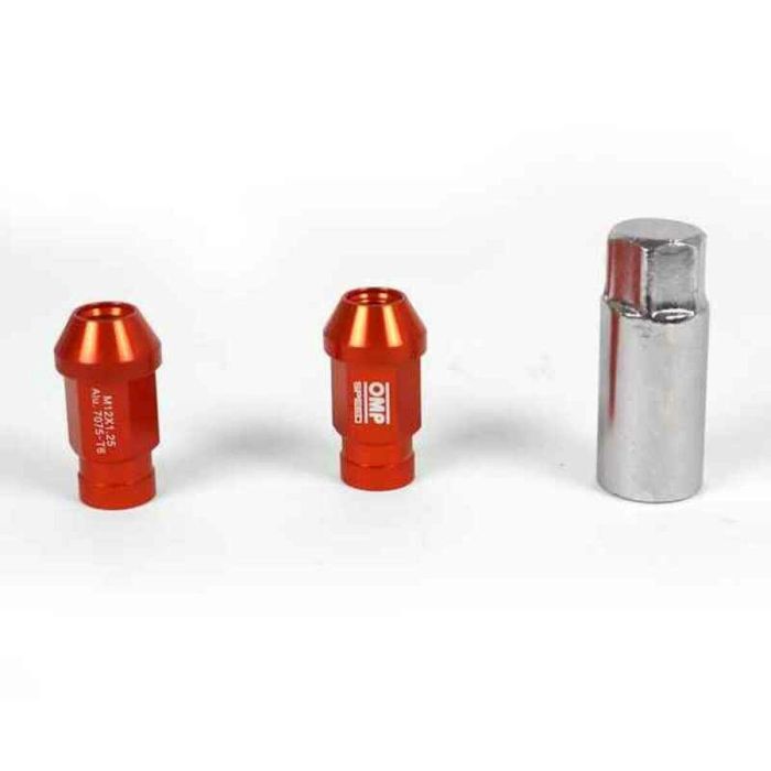 Set Tuercas OMP 7075 M12 x 1,25 40 mm 20 uds Rojo Set Tuercas OMP 7075 M12 x 1,25 40 mm 20 uds Rojo