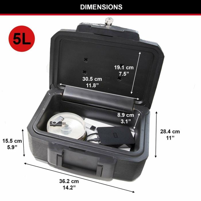 Master Lock Caja fuerte ignífuga transportable de 5L para documentos, USB y soportes multimedia, con cerradura de llave, negra. 2 Master Lock Caja fuerte ignífuga transportable de 5L para documentos, USB y soportes multimedia, con cerradura de llave, negra. 2
