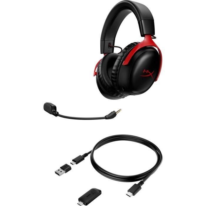 Auriculares inalámbricos para juegos - HyperX Cloud III - para PC y consola - Negro/Rojo 5