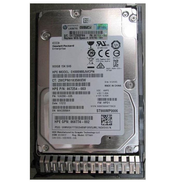 Hewlett Packard Enterprise 900GB, 2.5", 12G SAS, 15K rpm, SFF, SC, Ent 1