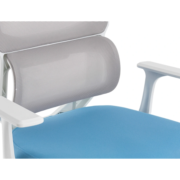 Q-connect Silla de Oficina Lucca Malla Base Metálica Alt Max 1090 Ancho 700 Profundo 650 Ruedas Premium Color Blanco Gris Azul 5