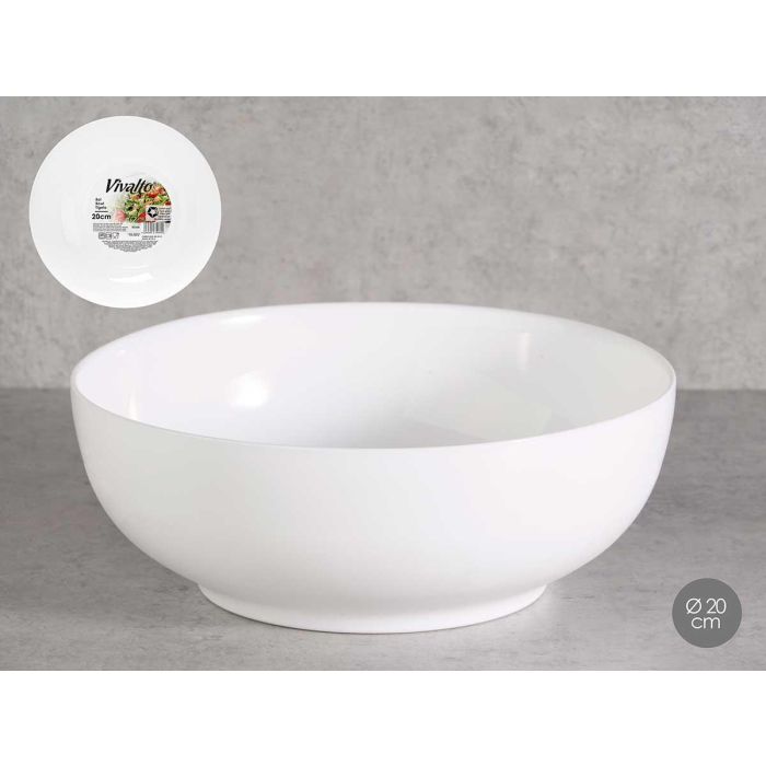 Bol Redondo Opal Blanco 20 cm - Vivalto (24 Unidades)