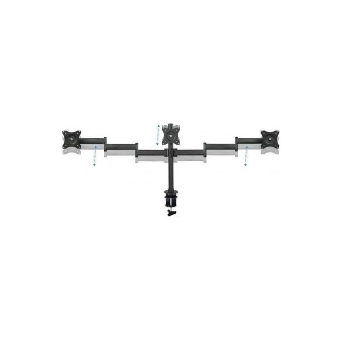 TooQ DB1327TN-B Soporte de mesa orientable para 3 monitores / pantallas LCD LED 13-27", VESA 75x75 100x100 mm, ajustable, Negro 1 TooQ DB1327TN-B Soporte de mesa orientable para 3 monitores / pantallas LCD LED 13-27", VESA 75x75 100x100 mm, ajustable, Negro 1