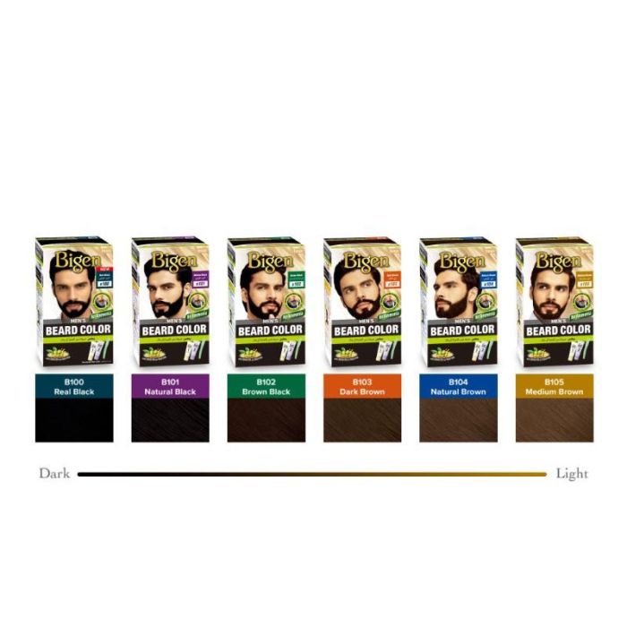 Bigen Tinte de Barba para Hombres B105 Marrón Medio - Sin Amoniaco con Taurina y Aceite de Oliva para Cobertura de Canas