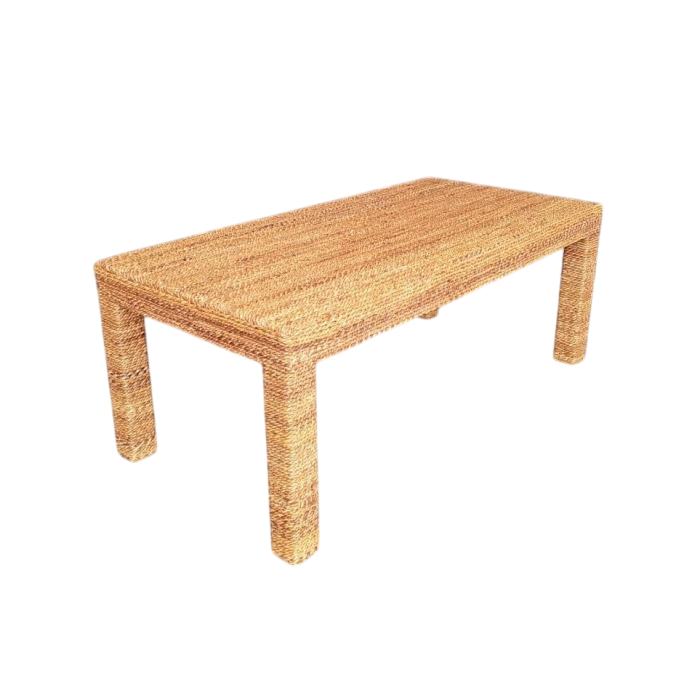 DKD Home Decor Banana 1c25 Mesa Comedor Natural 180 x 90 x 77 cm Fibra Teca Cristal Templado 1