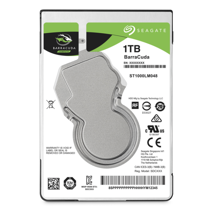 Seagate Barracuda Unidad de Disco Duro HDD Interno 2.5" para Portátil 1 TB 5400 RPM SATA III 128 MB Seagate Barracuda Unidad de Disco Duro HDD Interno 2.5" para Portátil 1 TB 5400 RPM SATA III 128 MB