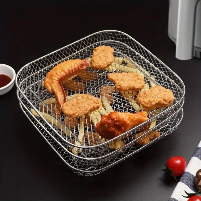 Rejilla para Freidora de Aire Apilable Cuadrada 20 cm Quttin - Inde (12 Unidades) 11 Rejilla para Freidora de Aire Apilable Cuadrada 20 cm Quttin - Inde (12 Unidades) 11