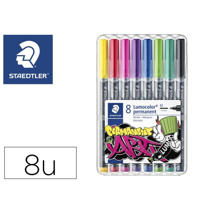 Rotulador Staedtler Lumocolor Permanente Art Estuche De 8 Unidades Colores Surtidos