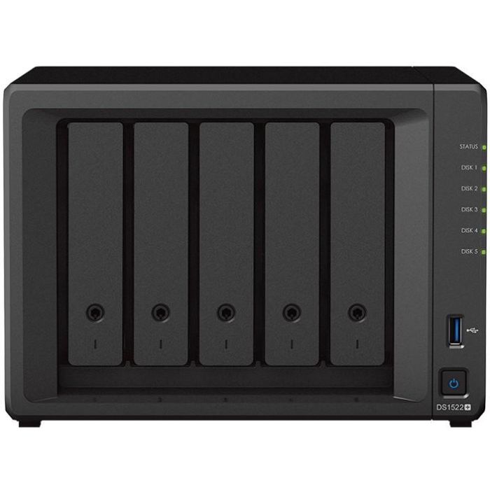 Synology DS1522+ NAS Torre 5 Bahías con CPU AMD Ryzen R1600 y 8GB DDR4 RAM, para usuarios domésticos 1