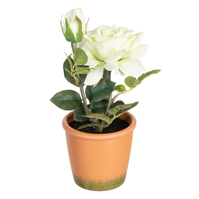 Planta Rosas 3/M Blanco-Rosa Artificial 13 X 13 X 28 cm