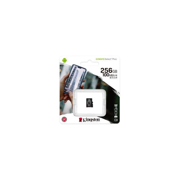 Tarjeta de Memoria Kingston CANVAS Select Plus 256GB microSD XC/ Clase 10/ 100MBs 2