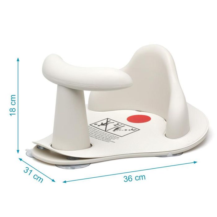 KioKids Asiento de Bañera Deluxe con detector de calor, acolchado, 5 ventosas para fijación segura, Blanco, bebés +12 meses 3