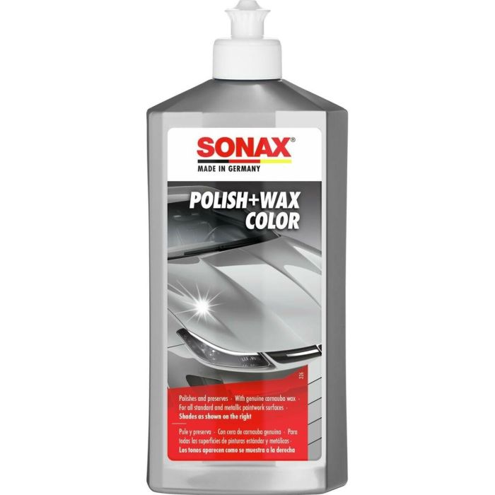 Sonax SX02963000 Abrillantador + Cera para pintura metalizada Plata/Gris, limpia, restaura brillo y camufla arañazos 500 mL 0 Sonax SX02963000 Abrillantador + Cera para pintura metalizada Plata/Gris, limpia, restaura brillo y camufla arañazos 500 mL 0