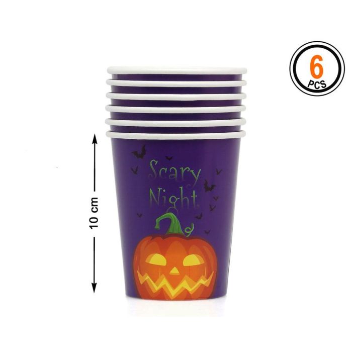Pack 6 Vasos Halloween Calabazas Decorativos 10 cm